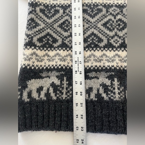 Eddie Bauer 100% Wool Sweater Vintage 1992 Fair Isle Moose Gray M Unisex NOVELTY - Picture 9 of 9